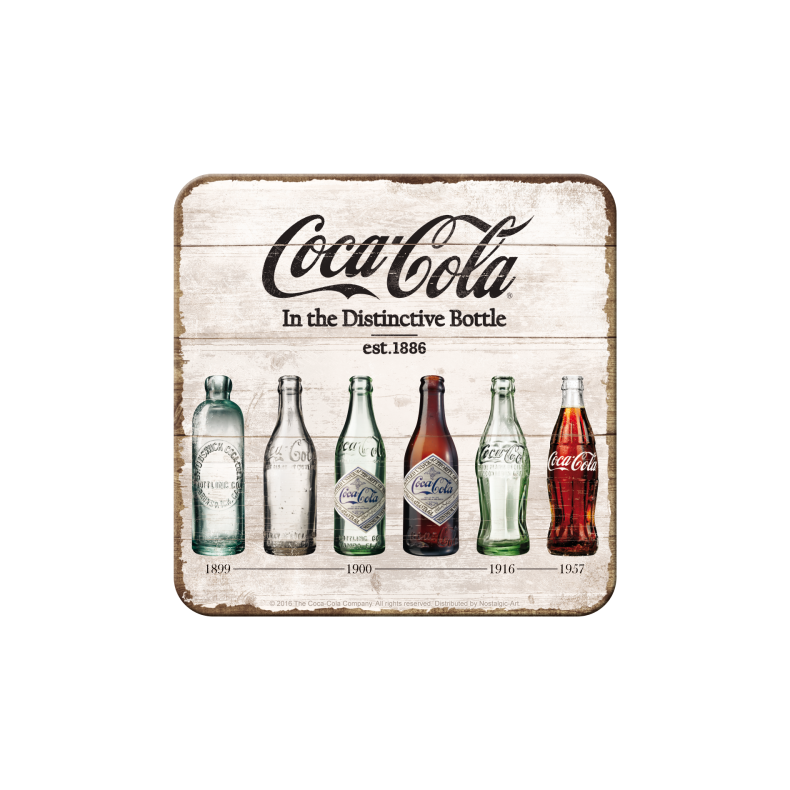 Flaskebakke/lbrik "Coca-Cola - Bottle Timeline" (1 stk.) - Nostalgic Art