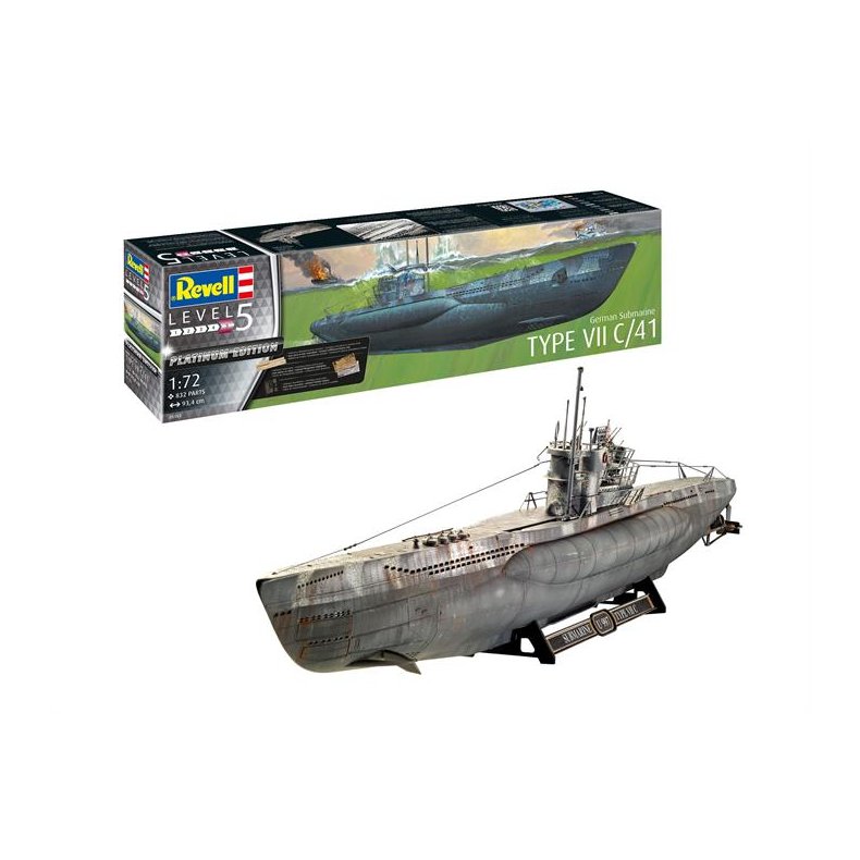 German Submarine Type VII C/41 (Platinum Edition - superdetaljeret model med fototsede metaldele) - 1:72 - Revell