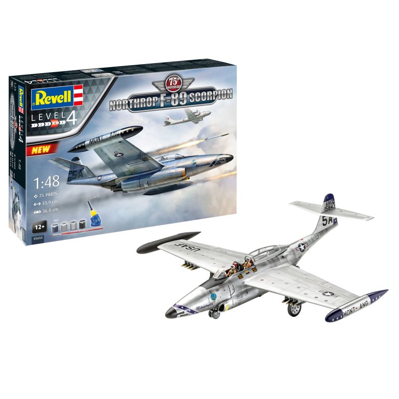 Gift-Set: Northrop F-89 Scorpion 75th Anniversary - 1:48 - Revell