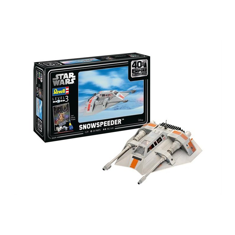 STAR WARS Snowspeeder - 40th Anniversary "The Empire Strikes Back" (Indhold: 1 model, 6 dser basismaling, lim og pensel) - 1:29 - Revell