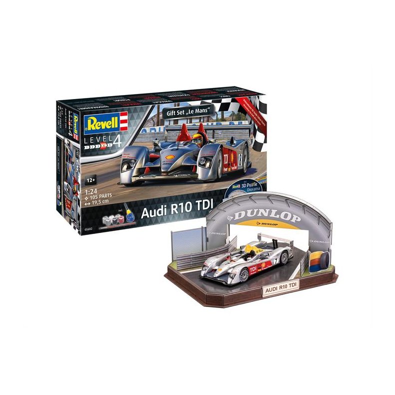 Gift-Set: Audi R10 TDI LeMans (Inkl. 3D Puzzle diorama) - 1:24 - Revell