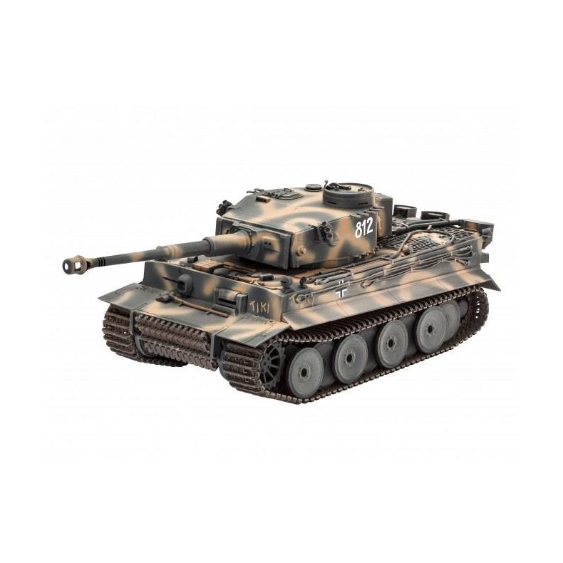 Gift-Set Tiger I Ausf.E 75th Anniversary (Indhold: Tiger I byggest, 6 dser basismaling, lim og pensel) - 1:35 - Revell