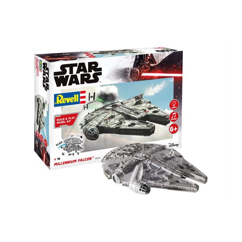 STAR WARS Millennium Falcon m/lys &amp; lyd - 1:164 - "Build  &amp; Play model kit" - Revell