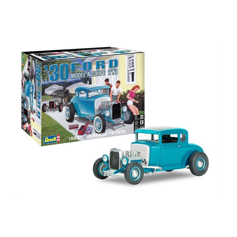 1930 Ford Model A Coup&eacute; (2 'n 1) - 1:25 - Revell-Monogram (US varenummer: 85-4464)