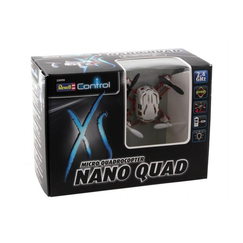R/C Mini Quadrocopter NANO QUAD white/red (2.4 GHz) - Revell Control