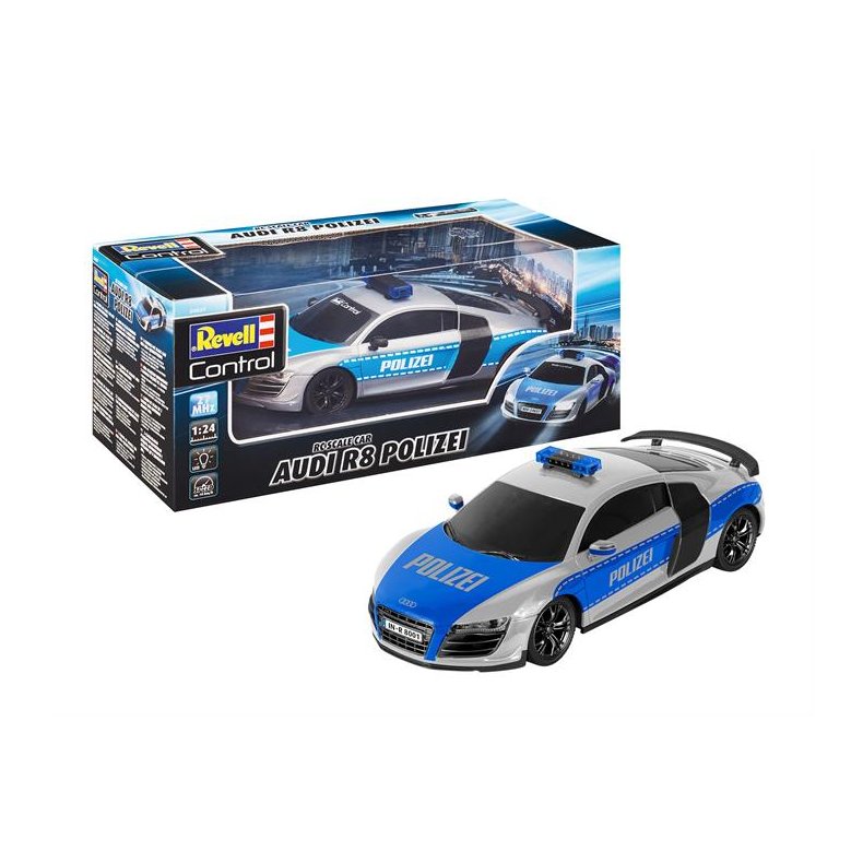 R/C Audi R8 GT Polizei - 1:24 - RTR - 27 MHz - Revell Control