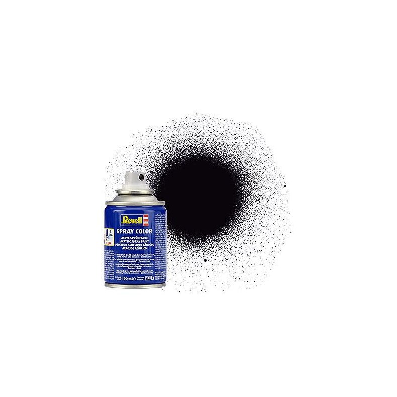(08) - Spray Color, Black mat (RAL 9011) - 100 ml - Revell