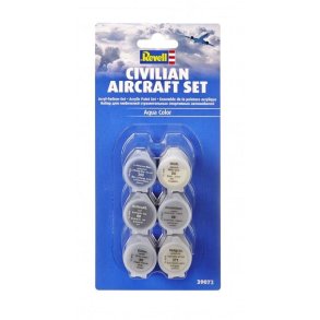 Aqua Color, Civilian Aircraft Paint Set - 6x 5 ml - Revell