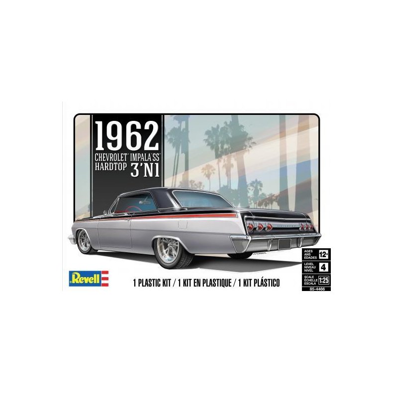 '62 Chevy Impala SS Hardtop (3 'n 1) - 1:25 - Revell-Monogram (US varenummer: 85-4466)