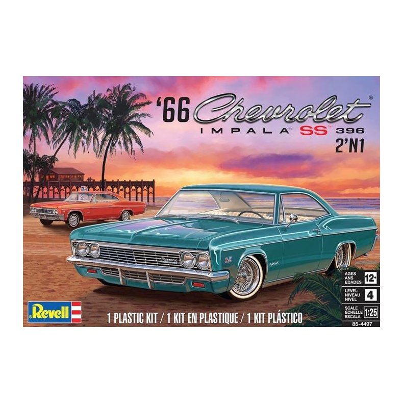&#146;66 Chevy Impala SS 396 (2 'n 1) - 1:25 - Revell-Monogram (US varenummer: 85-4496)