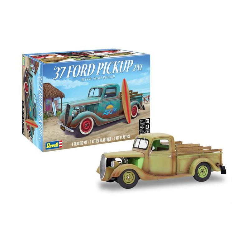 '37 Ford Pickup with surfboard (2 'n 1) - 1:25 - Revell-Monogram (US varenummer: 85-4516)