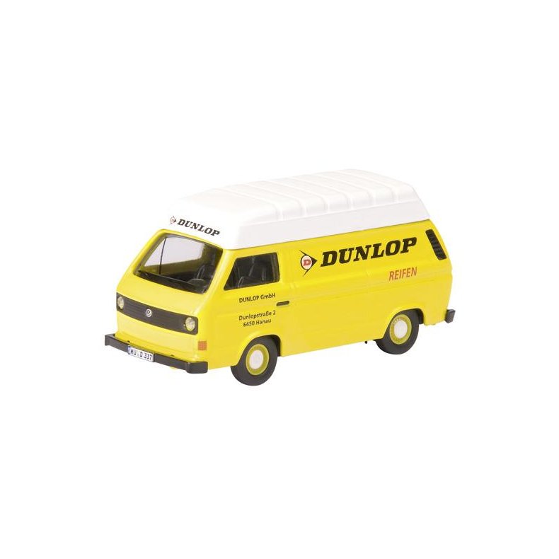 VW T3 forhjet tag "Dunlop" - H0 - Schuco