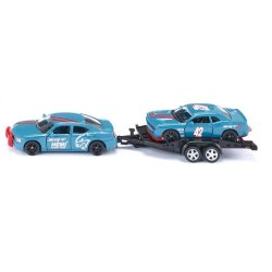 Dodge Charger med trailer og Dodge Challenger SRT Racing - 1:55 - Siku (SIKU SUPER)