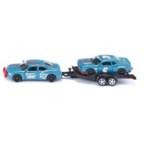 Dodge Charger med trailer og Dodge Challenger SRT Racing - 1:55 - Siku (SIKU SUPER)