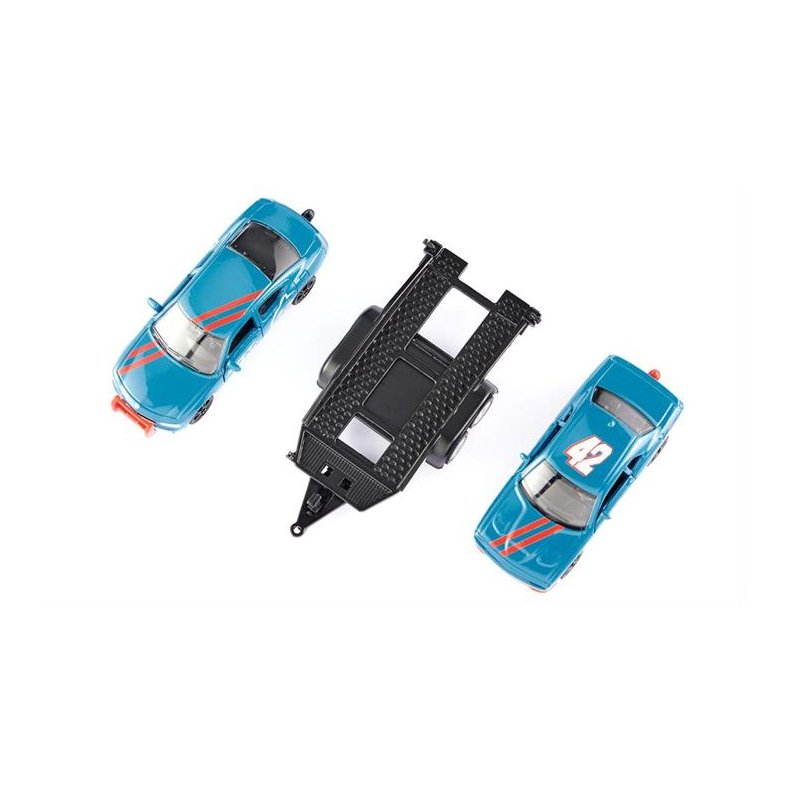 Dodge Charger med trailer og Dodge Challenger SRT Racing - 1:55 - Siku (SIKU SUPER)