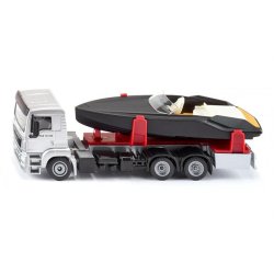 MAN TGM 18.230 lastbil med speedbd (Frauscher 747 Mirage) / Truck with motorboat - 1:50 - Siku (SIKU SUPER)