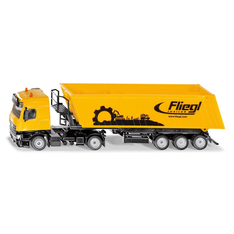 Mercedes-Benz Arocs med Fliegel tippeladstrailer, gul - 1:50 - Siku (SIKU SUPER)