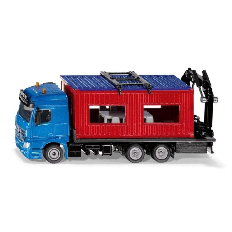 Mercedes-Actros med byggecontainer - 1:50 - Siku (SIKU SUPER)