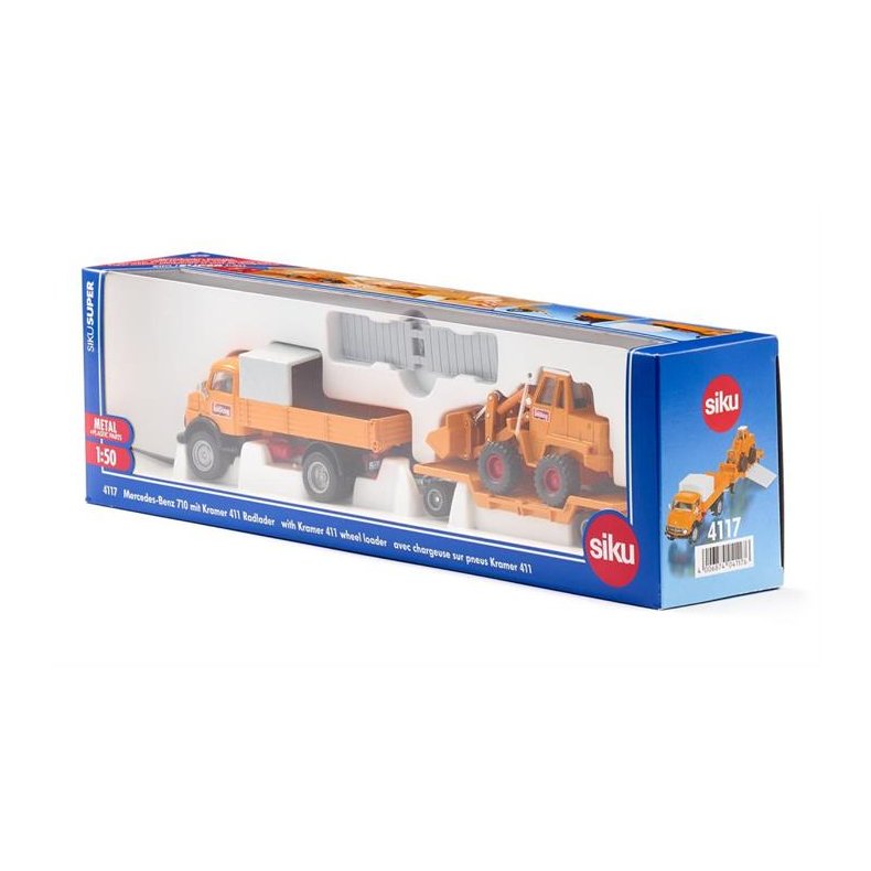 Mercedes-Benz 710 med Kramer 411 gummiged - 1:50 - Siku (SIKU SUPER)