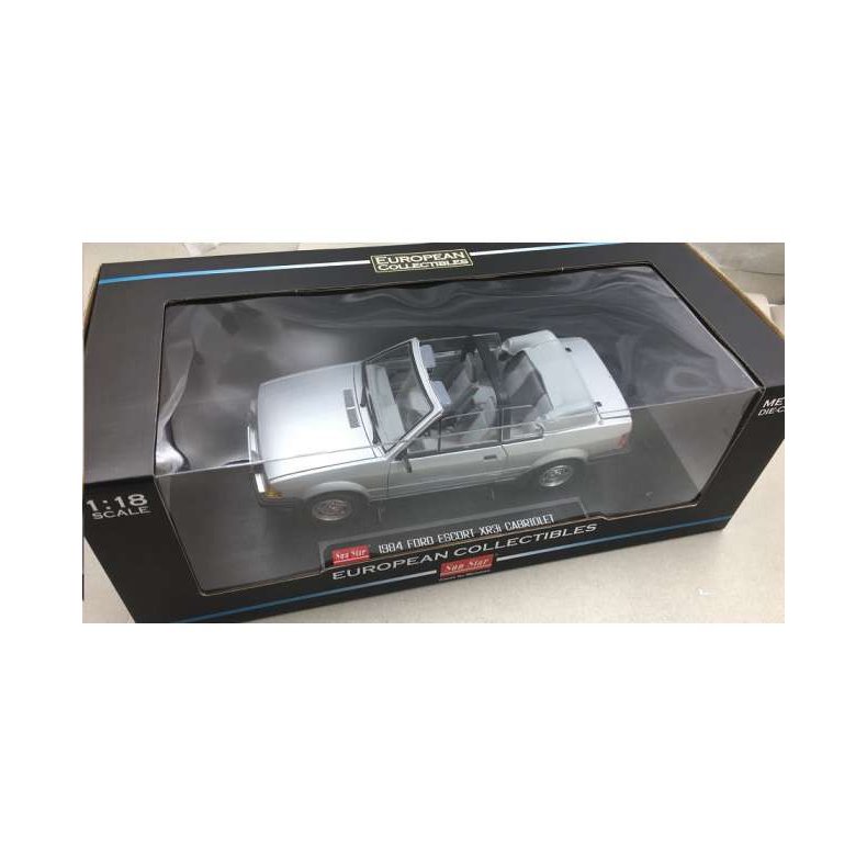 1984 Ford Escort XR3i Cabrio, silver (OBS: Hjrestyret ) - Limited Edition - 1:18 - Sun Star