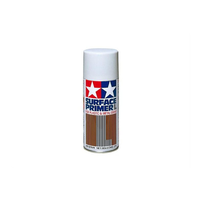 Surface Primer Large for Plastic &amp; Metal (Gray), spray 180 ml - Tamiya