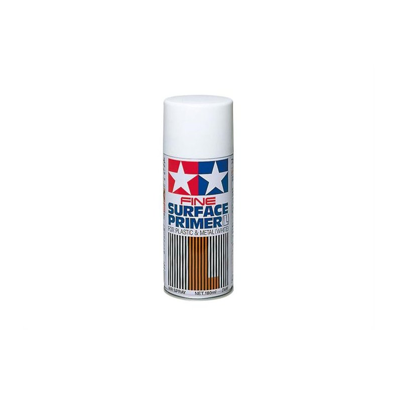 Surface Primer Large for Plastic &amp; Metal (White), spray 180 ml - Tamiya