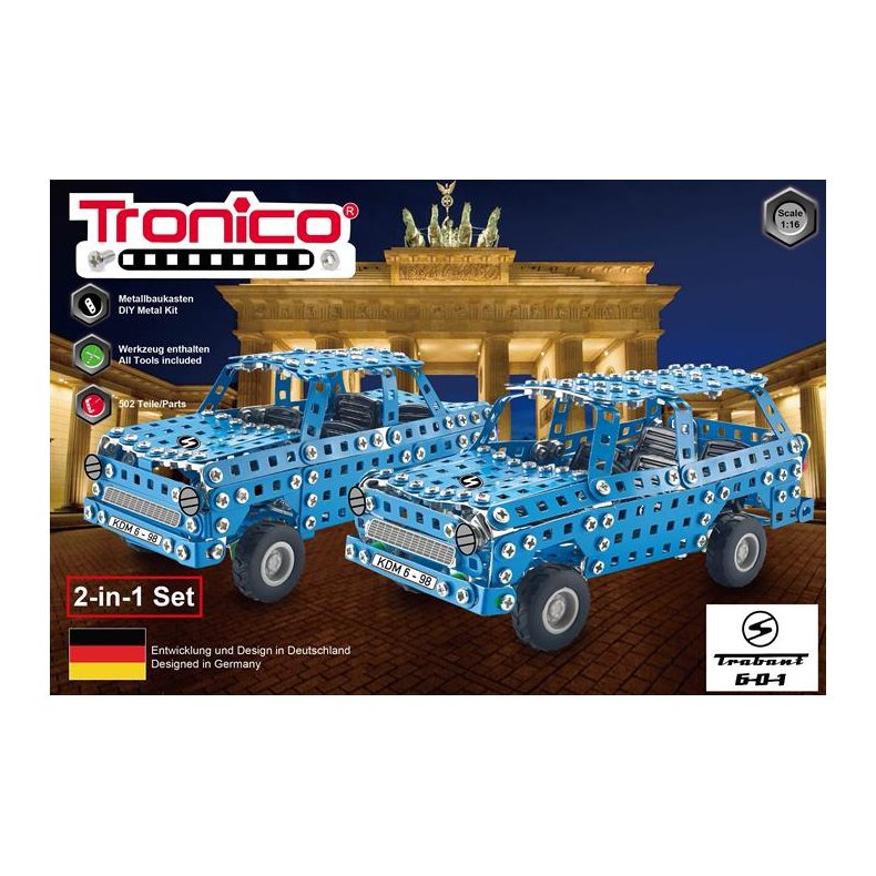 Trabant S601 (2-in-1 set, en bil kan bygges som enten Limousine eller Kombi udgave) - 1:16 - Tronico (Profi Series)