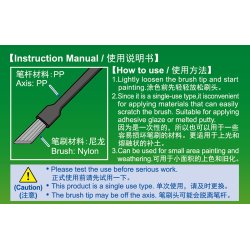 10 stk. mini engangsbrste/pensel, diagonal / Disposable Mini Diagonal Brush, 10 pcs - Trumpeter