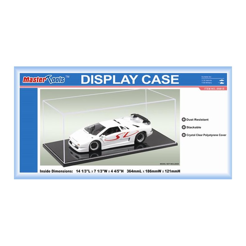 Vitrine / Display Case, 1:18 cars/1:35 military, 364x186x121 mm (uden modelbil) - Trumpeter