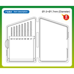 Borst 8 stk. bor i strrelse 1,0-1,7 mm / Twist Drilling Auger Bit set 2 - Trumpeter