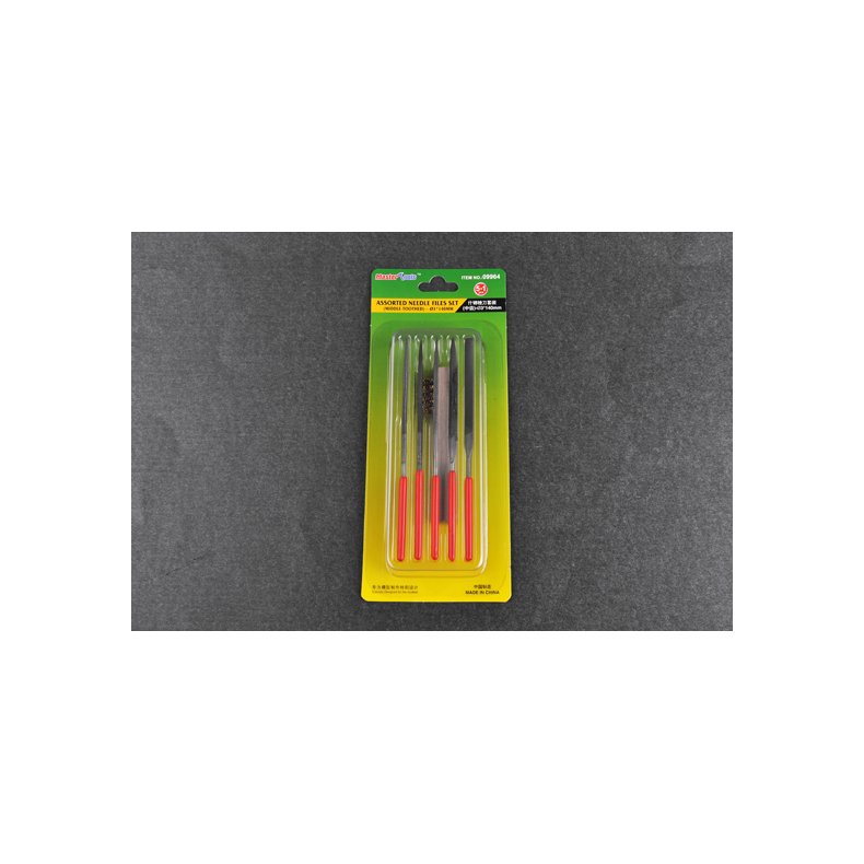 5 stk. minifile med messingbrste / Assorted needle files set (Middle-Toothed)-3*140mm - Trumpeter