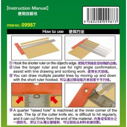 T-lineal 15 cm, rustfri stl / Stainless T Ruler L-size - Trumpeter
