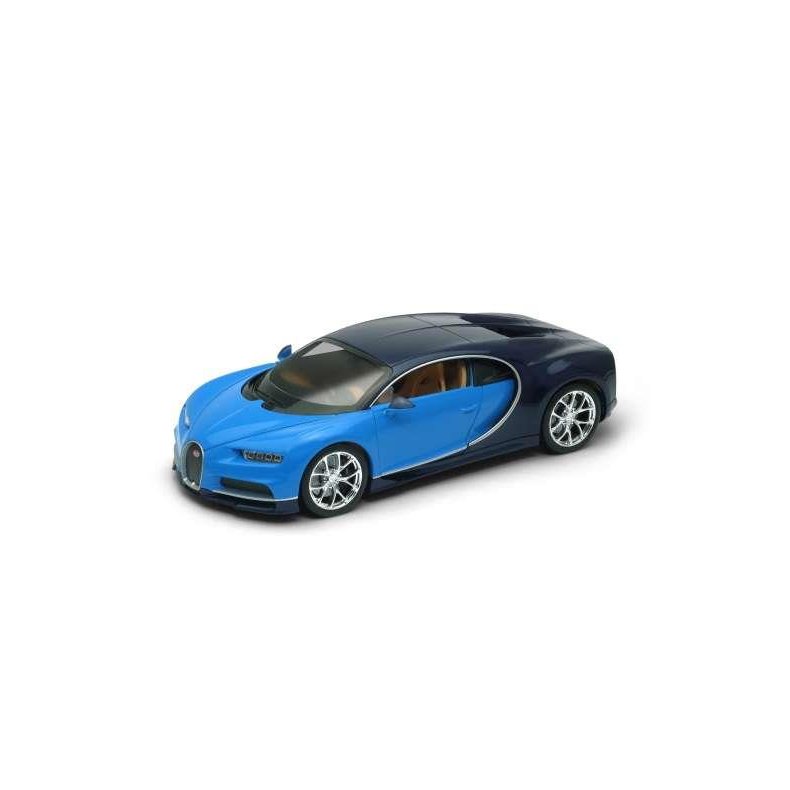 2017 Bugatti Chiron, light blue / dark blue - 1:24 - Welly - OBS: Defekt! Knkket sidespejl!