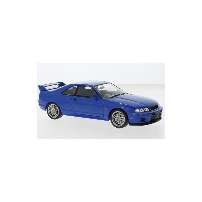 Nissan Skyline GT-R (R33), blue, RHD (hjre styret), 1997 - 1:24 - WhiteBox