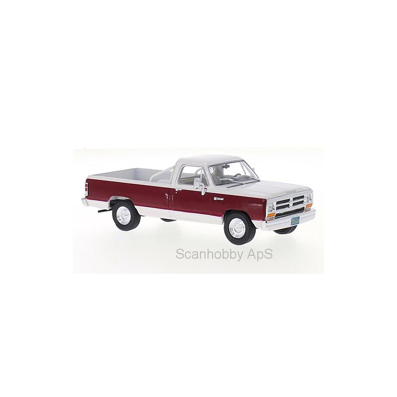 Dodge Ram (1987), white/dark red - 1:43 - WhiteBox